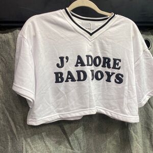 Nwt tops size xl and xxl says I love bad boys in French Nwt